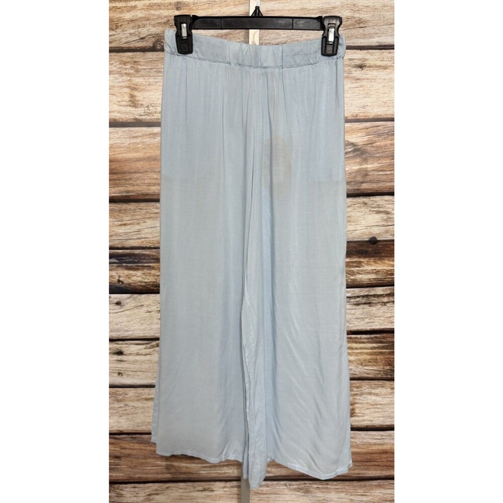 Wayan Women's Size Small Blue Pants Retro Hippie Flare Cut Out Bottom New
